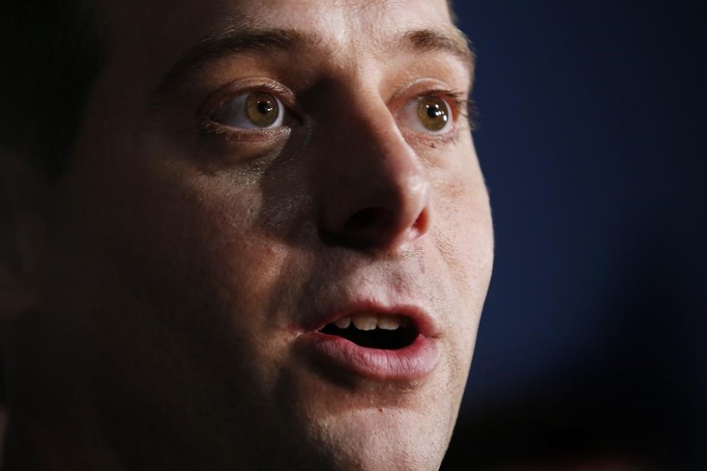 Green Party of Manitoba Leader James Beddome at a leaders' debate at CBC in Winnipeg, Wednesday, Aug. 28, 2019.The party is planning to elect a new leader March 26.THE CANADIAN PRESS/John Woods