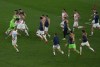 Croatia players celebrate after the penalty shootout in the World Cup quarterfinal soccer match between Croatia and Brazil, at the Education City Stadium in Al Rayyan, Qatar, Friday, Dec. 9, 2022. (AP Photo/Pavel Golovkin)