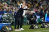 Canada's coach Bev Priestman gestures to her players during a friendly soccer international between Canada and Australia in Sydney, Australia, Tuesday, Sept. 6, 2022. THE CANADIAN PRESS/AP, Rick Rycroft