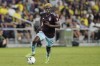 FILE - Colorado Rapids' Gyasi Zardes plays against Nashville SC during the second half of an MLS soccer match on Aug. 31, 2022, in Nashville, Tenn. Zardes and Major League Soccer's Austin team agreed Monday, Dec. 12, 2022, to a three-year contract. (AP Photo/Mark Humphrey, File)
