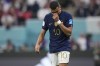 France's Kylian Mbappe reacts during the World Cup semifinal soccer match between France and Morocco at the Al Bayt Stadium in Al Khor, Qatar, Wednesday, Dec. 14, 2022. (AP Photo/Manu Fernandez)