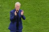 France's head coach Didier Deschamps celebrates after the World Cup semifinal soccer match between France and Morocco at the Al Bayt Stadium in Al Khor, Qatar, Wednesday, Dec. 14, 2022. (AP Photo/Hassan Ammar)