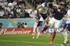 France's Olivier Giroud, right, scores his side's second goal during the World Cup quarterfinal soccer match between England and France, at the Al Bayt Stadium in Al Khor, Qatar, Saturday, Dec. 10, 2022. (AP Photo/Christophe Ena)