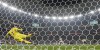 Argentina's Gonzalo Montiel scores the winning penalty past France's goalkeeper Hugo Lloris to win a shootout at the end of the World Cup final soccer match between Argentina and France at the Lusail Stadium in Lusail, Qatar, Sunday, Dec. 18, 2022. (AP Photo/Martin Meissner)