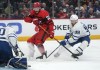 Toronto Maple Leafs goaltender Matt Murray (30) stops a Detroit Red Wings center Michael Rasmussen (27) shot as Victor Mete (98) defends in the second period of an NHL hockey game Monday, Nov. 28, 2022, in Detroit. The grandfather of Toronto Maple Leafs defenceman Victor Mete was among those killed in a mass shooting in Vaughan, Ontario on Sunday. THE CANADIAN PRESS/AP, Paul Sancya