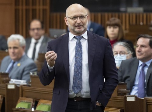 Minister of Justice and Attorney General of Canada David Lametti rises during Question Period, in Ottawa, Friday, Nov. 25, 2022. THE CANADIAN PRESS/Adrian Wyld