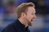 Sweden's Niklas Edin shouts instructions to teammates during the men's curling final match between Britain and Sweden at the Beijing Winter Olympics Saturday, Feb. 19, 2022, in Beijing.&nbsp;Olympic champion Edin of Sweden has been named interim president of the new Curling Players' Association. THE CANADIAN PRESS/AP/Brynn Anderson