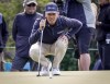 Mike Weir lines up a putt on the 13th green during the PGA Tour Champion's Shaw Charity Classic golf event in Calgary, Alta., Friday, Aug. 5, 2022. There's an argument to be made that 2022 was the most successful year in Canadian golf. THE CANADIAN PRESS/Jeff McIntosh