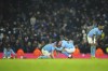 Manchester City players celebrate at the end of the English League Cup soccer match between Manchester City and Liverpool at Etihad stadium in Manchester, England, Thursday, Dec. 22, 2022. (AP Photo/Jon Super)