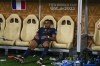 FILE - France's Kylian Mbappe sits on the bench at the end of the World Cup final soccer match between Argentina and France at the Lusail Stadium in Lusail, Qatar, Sunday, Dec.18, 2022. (AP Photo/Manu Fernandez, File)