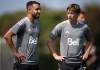 New Vancouver Whitecaps designated player Ryan Gauld, right, of Scotland, stands with Caio Alexandre during an MLS soccer club training session, in Vancouver, B.C., Monday, Aug. 2, 2021. The Vancouver Whitecaps have extended midfielder Caio Alexandre’s loan to Fortaleza EC for another year, with an obligation for the Brazilian side to purchase his contract if he hits undisclosed performance benchmarks. THE CANADIAN PRESS/Darryl Dyck