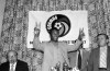 FILE- Pele of the New York Cosmos gestures during a press conference in New York on Sept. 29, 1977. Dozens of meetings over four years led to Pelé agreeing to sign with Cosmos in June 1975. His 2 1/2 seasons in New York elevated the sport, putting U.S. soccer on a path to hosting the World Cup in 1994 and launching Major League Soccer two years later. (AP Photo/Ira Schwarz, File)