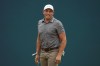 FILE - Scott Stallings reacts to a shot by Adam Scott, of Australia, on the 18th green during the final round of the BMW Championship golf tournament at Wilmington Country Club, Sunday, Aug. 21, 2022, in Wilmington, Del. (AP Photo/Julio Cortez, File)