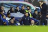 Everton's head coach Frank Lampard, right, during the English Premier League soccer match between Everton and Brighton and Hove Albion at Goodison Park Stadium in Liverpool, England, Tuesday, Jan. 3, 2023. (AP Photo/Jon Super)