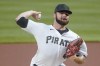 FILE - Pittsburgh Pirates starter Bryce Wilson pitches against the Arizona Diamondbacks in the first inning of a baseball game, Wednesday, Aug. 25, 2021, in Pittsburgh. The Milwaukee Brewers have acquired right-hander pitcher Bryse Wilson from the Pittsburgh Pirates for cash, Wednesday, Jan. 4, 2023. (AP Photo/Keith Srakocic, File)