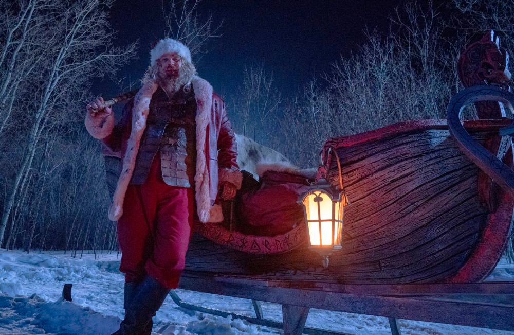 Allen Fraser/Universal Pictures via The Associated Press
As Violent Night’s Santa Claus, David Harbour manages to deftly sync up the character’s divergent qualities — sympathetic warmth and cold cruelty.