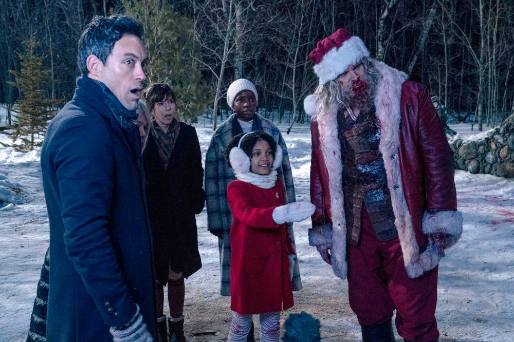 Allen Fraser / Universal Pictures via The Associated Press
From left, Alex Hassell, Edi Patterson, Alexis Louder, Leah Brady and David Harbour in Violent Night.
