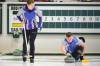 Jennifer Dodds (left) and Bruce Mouat play against Bobbie Sauder and Aaron Sluchinski in the Winnipeg Open - Mixed Doubles Curling Super Series at the Fort Rouge Curling Club on Friday.  (Mike Deal / Winnipeg Free Press)