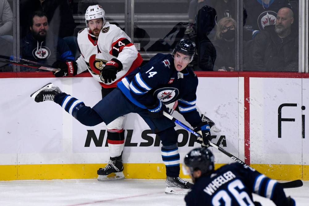 Fred Greenslade / THE CANADIAN PRESS files
Ville Heinola has a team best plus-15 rating this season with the Manitoba Moose.