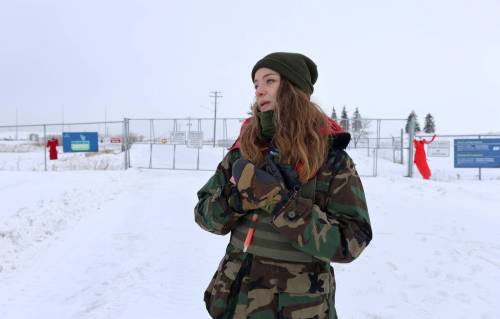 RUTH BONNEVILLE / WINNIPEG FREE PRESS
                                &ldquo;We will be here as long as it takes. Our sisters&rsquo; bodies do not belong here, and we are here to bring them home,&rdquo; said Taylor Orpin.