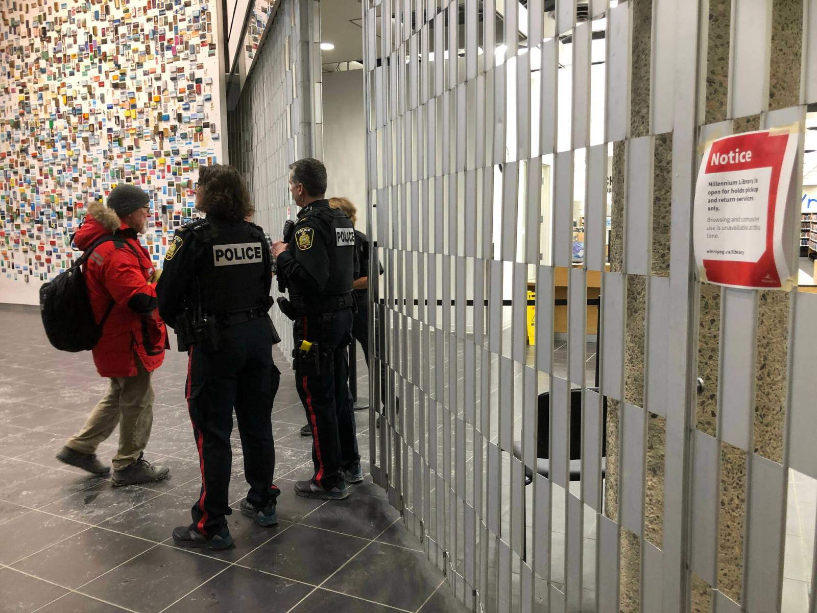Library National Police Millennium Library reopening next week with on-site police, metal ...