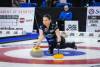 JESSICA LEE / WINNIPEG FREE PRESS
                                Third Karlee Burgess of Team Jones delivers a shot at the Manitoba Scotties Tournament Hearts.