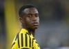 FILE --Dortmund's Youssoufa Moukoko plays during the German Bundesliga soccer match between Borussia Dortmund and TSG Hoffenheim in Dortmund, Germany, Friday, Sept. 2, 2022. (AP Photo/Martin Meissner,file)