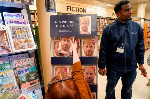 Copies of the new book by Prince Harry called 