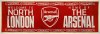 In this photo provided by Arsenal Football Club on Wednesday, Jan. 11, 2023, a view of one of the banners to to featured outside the Emirates Stadium, the home of Arsenal Football club. (Arsenal Football Club via AP)
