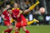 Australia's Katrina Gorry, right, and Canada's Jessie Fleming battle for the ball during a friendly soccer international between Canada and Australia in Sydney, Australia, Tuesday, Sept. 6, 2022. Canada midfielder Fleming and coach Bev Priestman have been shortlisted for the Best FIFA Football Awards. THE CANADIAN PRESS/AP/Rick Rycroft