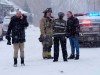 Police and fire officials block a road near the scene after an explosion at a propane facility in St-Roch-de-l'Achigan, Que., north of Montreal on Thursday, Jan.12, 2023. THE CANADIAN PRESS/Ryan Remiorz