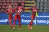 Cremonese's Cyriel Dessers, right, celebrates scoring during the Serie A soccer match between Cremonese and Monza at Giovanni Zini Stadium, Cremoina, Italy, Saturday Jan. 14, 2023. (Claudio Grassi/LaPresse via AP)