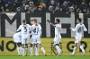 Salernitana's Boulaye Dia celebrates scoring their side's first goal of the game during the Italian Serie A soccer match between US Salernitana and Atalanta BC at the Gewiss Stadium in Bergamo, Italy, Sunday Jan. 15, 2023. (Tano Pecoraro/LaPresse via AP)