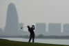 Terrell Hatton of plays a ball on the 18th hole during the first round of Abu Dhabi HSBC Golf Championship, in Abu Dhabi, United Arab Emirates, Thursday, Jan. 19, 2023. (AP Photo/Kamran Jebreili)