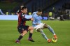 Bologna's Gary Medel, left, in action against Lazio's Mattia Zaccagni during the Italian Cup round of 16 soccer match between SS Lazio and Bologna FC at the Olympic Stadium in Rome, Italy, Thursday Jan. 19, 2023.(Fabrizio Corradetti/LaPresse via AP)