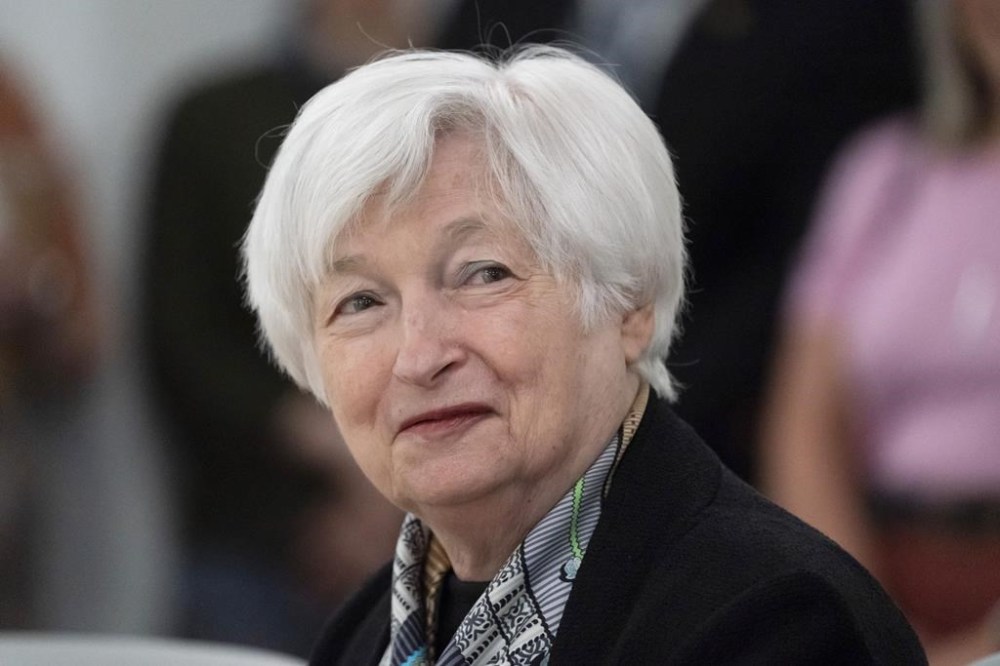 FILE - Treasury Secretary Janet Yellen listens, Sept. 15, 2022, in Lanham, Md. Yellen is visiting Senegal with a message about the future of U.S.-Africa relations. Yellen later will visit Zambia and South Africa as part of a 10-day trip. (AP Photo/Alex Brandon, File)