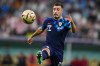FILE - Croatia's Josip Juranovic attempts to control the ball during the World Cup semifinal soccer match between Argentina and Croatia at the Lusail Stadium in Lusail, Qatar, on Dec. 13, 2022. Union Berlin has signed Croatia right back Josip Juranovic from Scottish team Celtic for the modest Bundesliga club’s biggest transfer to date. Union announced the 27-year-old Juranović’s transfer on Sunday, without giving details of the length of his contract or transfer fee. (AP Photo/Petr David Josek, File)