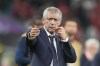 FILE - Portugal's head coach Fernando Santos gestures during the World Cup quarterfinal soccer match between Morocco and Portugal, at Al Thumama Stadium in Doha, Qatar, on Dec. 10, 2022. Former Portugal coach Fernando Santos arrived in Warsaw on Monday Jan. 23, 2023, the eve of the announcement of Poland's new national team boss, according to video posted by Gazeta.pl portal. (AP Photo/Martin Meissner, File)