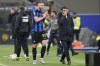 Inter Milan's Milan Skriniar, center leaves the pitch after he get the second yellow card during a Serie A soccer match between Inter Milan and Empoli at the San Siro stadium in Milan, Italy, Monday Jan. 23, 2023. (AP Photo/Luca Bruno)