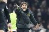 Tottenham's head coach Antonio Conte reacts during the English Premier League soccer match between Fulham and Tottenham Hotspur at the Craven Cottage Stadium in London, Monday, Jan. 23, 2023. (AP Photo/Frank Augstein)