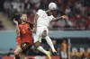 Canada's Cyle Larin, right, makes an attempt to score ahead Belgium's Axel Witsel during the World Cup group F soccer match between Belgium and Canada, at the Ahmad Bin Ali Stadium in Doha, Qatar, Wednesday, Nov. 23, 2022. Larin, Canada's leading men's international scorer, has joined Spain's Real Valladolid on a loan deal with a purchase option at the end of the season. THE CANADIAN PRESS/AP-Hassan Ammar