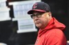 FILE - Cleveland Guardians manager Terry Francona looks on from the dugout before Game 4 of a baseball AL Division Series against the New York Yankees, Sunday, Oct. 16, 2022, in Cleveland. The scooter that Francona rides from his downtown Cleveland apartment to Progressive Field was swiped over the weekend. Francona’s scooter was parked outside his residence. A team spokesman said police were notified of the theft, which happened late Friday night or early Saturday Jan. 21. (AP Photo/Phil Long, File)