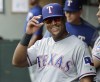 FILE - Texas Rangers' Adrian Beltre smiles in the dugout during the fifth inning of a baseball game against the Seattle Mariners after he was replaced by Jurickson Profar at third base, Sunday, Sept. 30, 2018, in Seattle. (AP Photo/Ted S. Warren, File)