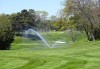 Sprinklers water the fairways at Lakeview Golf Course in Mississauga, Ont., on Wednesday, May 12, 2021. 
Recreational golf continued to reach new heights of popularity across Canada in 2022.THE CANADIAN PRESS/Nathan Denette