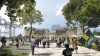 This artists rendering provided by BIG/Oakland A's show the proposed stadium for the Oakland Athletics baseball team in Oakland Calif. The Oakland Athletics have spent years trying to get a new stadium while watching Bay Area neighbors the Giants, Warriors, 49ers and Raiders successfully move into state-of-the-art venues, and now time is running short on their efforts.(BIG/Oakland A's via AP)