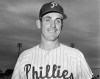 FILE - Philadelphia Phillies baseball pitcher Ray Herbert smiles March 1965, in Clearwater, Fla. Herbert, a 1962 American League All-Star winning pitcher who threw batting practice for his hometown Detroit Tigers for decades after retiring, died peacefully in Plymouth, Mich., on Dec. 20, 2022, five days after his 93rd birthday. (AP Photo/Harry Harris, File)