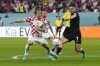 Croatia's Luka Modric, left, vies for the ball with Canada's Stephen Eustaquio during the World Cup group F soccer match between Croatia and Canada, at the Khalifa International Stadium in Doha, Qatar, Sunday, Nov. 27, 2022. Canadian international Stephen Eustaquio scored from distance to help FC Porto win to Portuguese League Cup with a 2-0 win over Sporting CP on Saturday. THE CANADIAN PRESS/AP, Martin Meissner