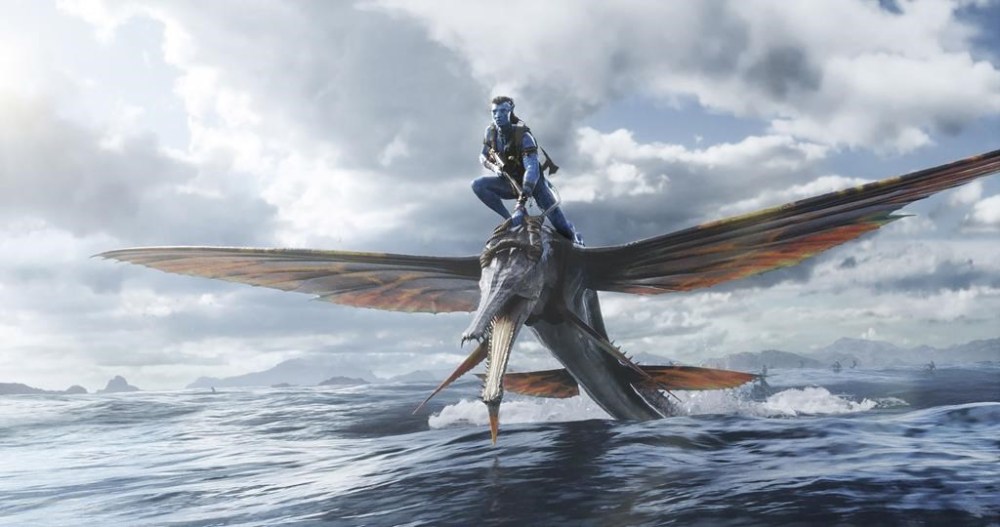This image released by 20th Century Studios shows Jake Sully, portrayed by Sam Worthington, in