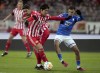 Union's Genki Haraguchi, left, and Hoffenheim's Christoph Baumgartner, right, challenge for the ball during the German Bundesliga soccer match between 1. FC Union Berlin and TSG 1899 Hoffenheim in Berlin, Germany, Saturday, Jan. 21, 2023. (AP Photo/Michael Sohn)
