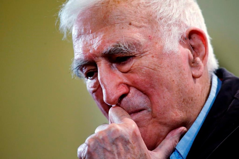 Jean Vanier, gathers his thoughts during a news conference, in central London, Wednesday, March 11, 2015. A report commissioned by a non-profit organization founded by the late Jean Vanier says the Canadian sexually abused 25 women during his decades with the group.THE CANADIAN PRESS/AP-Lefteris Pitarakis